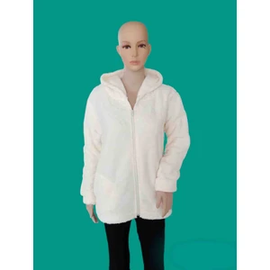 Sweet's Collection Kadın Welsoft Peluş Krem Ceket Hırka