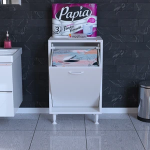 Modilayn Söke 50X75X32,5 cm Çok Amaçlı Kirli Çamaşır Dolabı Sepetli Banyo Dolabı