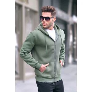 Haki Yeşili Kapüşonlu Regular Fit Erkek Sweatshirt 6033