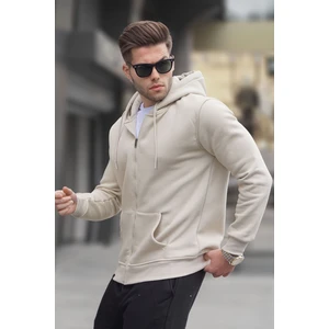 Bej Kapüşonlu Regular Fit Erkek Sweatshirt 6033
