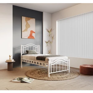 Belinay Ferforje Metal Tek Kişilik Karyola 100x200 Beyaz