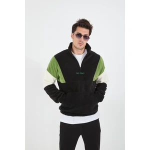 JR Boutique Erkek Yarım Fermuarlı Polar Sweatshirt Önden Cepli