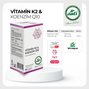 Koenzim Q10 Mikroen Kapsüle K2 Vitamini - 30 Kapsül