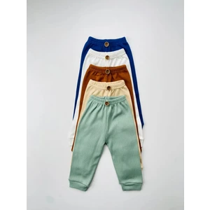 Efu Baby 5'li  Pamuklu Raporlu Beli Lastikli Basic Bebek Pantolon