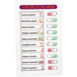 Eğitici Ahşap Oyuncak | Günlük Aktivite ve Görev Listem