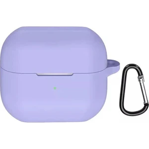 Samsung Galaxy Buds 3 Uyumlu Mat Kancalı Silikon Kılıf Lila