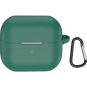 Samsung Galaxy Buds 3 Uyumlu Mat Kancalı Silikon Kılıf Yeşil