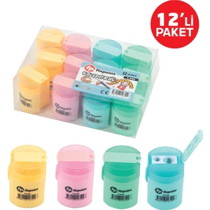 Kalemtraş 2li Yuv.Pastel Renk 12lı Paket P-6102