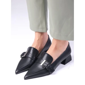 Mio Gusto Carola Siyah Renk Sivri Burunlu Kadın Kısa Topuklu Ayakkabı