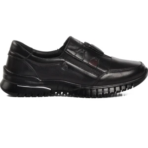 Z006 Siyah  Deri Kadın Günlük Ayakkabı