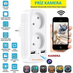 Priz Ev Güvenlik Kamerası (Dünyanın Heryerinden Canlı Izlenir+Kayıt Yapar)
