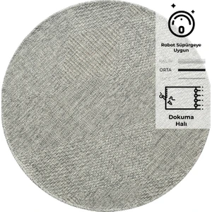 Konfor Halı Rusticana 3104 Jüt Tabanlı Modern Örme Yuvarlak Kilim