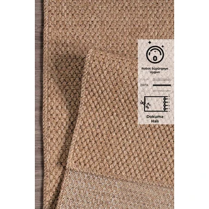Modern Jüt Yolluk Halı Rusticana 3101 Naturel Örme Kilim200x400