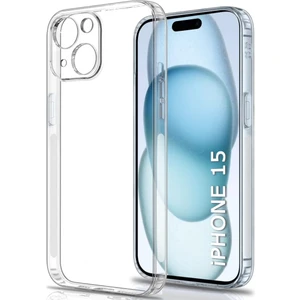 iPhone 15 Şeffaf Silikon Kılıf / Kamera Yeri Koruma / Şarj Girişi Tıpalı
