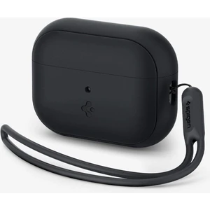 AirPods Pro (2.nesil) ile Uyumlu Kılıf Silicone Fit (Silikon) Black + Strap (Askı İpi) Black - ACS05479