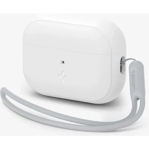 AirPods Pro (2.nesil) ile Uyumlu Kılıf Silicone Fit (Silikon) White + Strap (Askı İpi) Gray - ACS05811