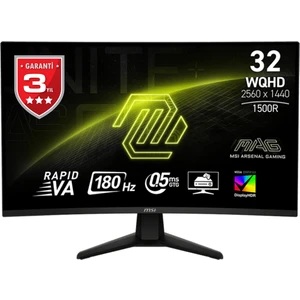 31.5" MAG 32CQ6F 2560x1440 (WQHD) 16:9 CURVE 1500R RAPID VA 180HZ 0.5MS (GTG) ADAPTIVE-SYNC GAMING MONITOR