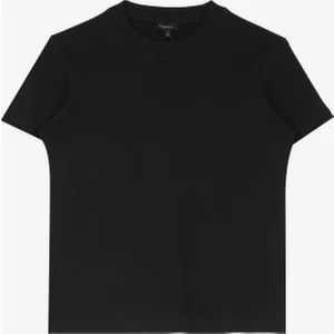 Bisiklet Yaka Düz Siyah T-Shirt F4WL-TST0758