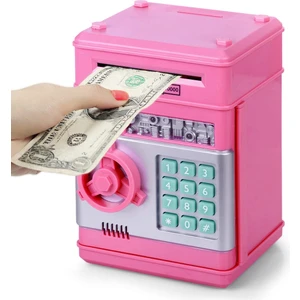 Mj Toys Pembe Elektronik Şifreli Kumbara Atm Görünümlü Hediyelik Finansal Yönetim Öğretici Kumbara Para Kasası