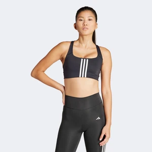 powerimpact training medium-support 3-stripes kadın siyah antrenman bra.-