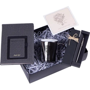 Kitaplı Hediye Öğretmene Isme Özel Premium Silver Hediye Kutusu / Öğretmenler Günü Hediyesi