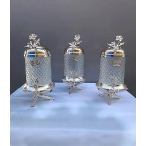 Kardelen Kristal 1 kg Gümüş Baharat Takımı