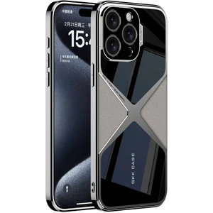 Rona Store Apple iPhone 15 Pro Max Kılıf Ultra Ince Kamera Korumalı Pc + Deri Arka Yüzey Zore X-Pro Kapak-Titan