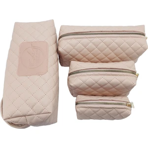 Elite Makyaj Çantası 4 Lü Set Pembe B Desen