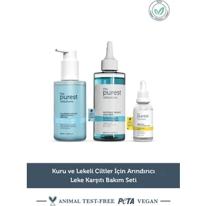 The Purest Solutions Kuru ve Lekeli Ciltler Için Arındırıcı Leke Karşıtı Bakım Seti