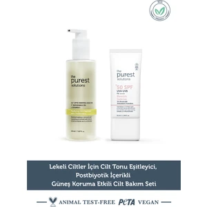 The Purest Solutions Arındırıcı & Cilt Tonu Eşitleyici, Güneş Koruma Etkili Cilt Bakım Seti