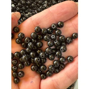 Gönülden Tasarım 100 Adet Siyah Cam Delikli Boncuk Takı Boncuğu