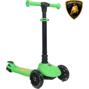 Lisanslı L5 Katlanabilir Işıklı 3 Tekerlekli Çocuk Scooter Yeşil
