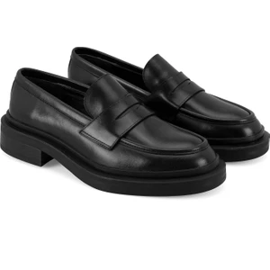 Denise Siyah Deri Loafer