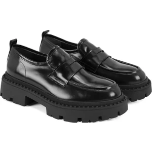 Nayeli Siyah Deri Loafer