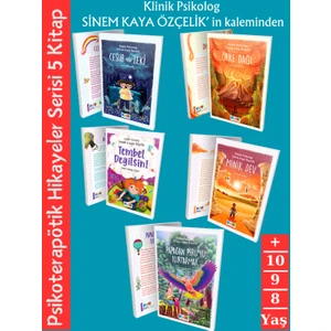 Psikoterapötik Hikayeler Serisi 5 Kitap Papağan Peru, Cesur ve Zeki, Öfke Dağı, Tembel Değilsin, Minik Dev -Klinik Psikolog Sinem Kaya Özçelik 8+ Yaş