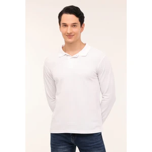 Mb Sn329 Ukol Polo 4pr Beyaz Erkek Uzun Kol T-Shirt