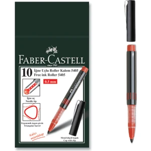 Faber Castell Needle Point 5405 0.5 Iğne Uçlu Roller Kalem 10 Adet Kırmızı