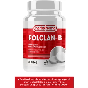 Folclan-B Demir Içeren 60 Tablet Takviye Edici Gıda