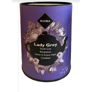 Lady Grey Siyah Çay Bergamot Limon Kırmızı Aspir Çiçekleri  75 G