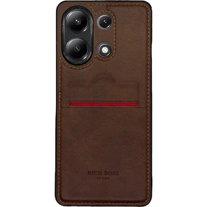 Piyasa Sepeti Redmi Note 13 4G Kartlıklı Rich Boss Lüx Deri Kılıf Koyu Kahverengi
