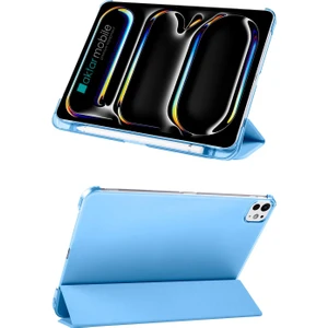 iPad Pro 11 M4 2024 Uyumlu Kapaklı Kılıf Kalem Bölmeli Standlı Flip Smart Akıllı Kapak Uyku Modlu