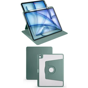 iPad Air 13 M2 2024 Uyumlu Kapaklı Kılıf Kalem Bölmeli Dönebilen Yatay Dikey Standlı Akıllı Kapak