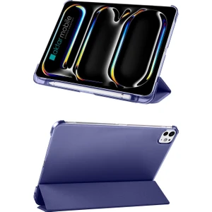 iPad Pro 11 M4 2024 Uyumlu Kapaklı Kılıf Kalem Bölmeli Standlı Flip Smart Akıllı Kapak Uyku Modlu