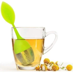 Yaprak Şeklinde Silikon Çay ve Bitki Çayı Demleme Süzgeci, Çay Kahve Için Ideal
