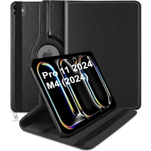 Apple iPad Pro 11 2024 M4 Uyumlu Kılıf A2836 A2837 360 Dönebilen Pu Deri Standlı Tablet Kılıfı
