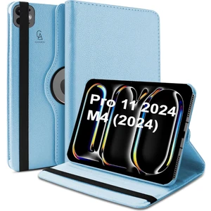 Apple iPad Pro 11 2024 M4 Uyumlu Kılıf A2836 A2837 360 Dönebilen Pu Deri Standlı Tablet Kılıfı