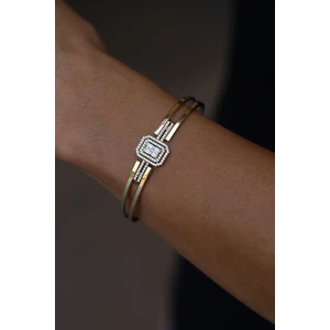 Yenigün Kuyumculuk 8 Ayar Altın Baget Taş Detaylı Kelepçe