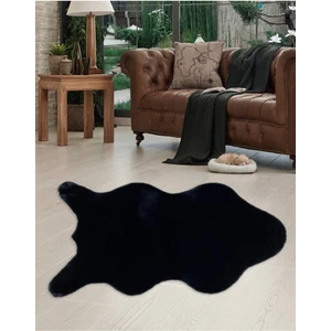 Siyah Kaymaz Taban Makinada Yıkanabilir Halı Dekoratif Peluş Yumuşak Post Halı