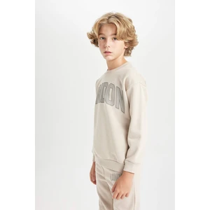 Erkek Çocuk Oversize Geniş Kalıp Bisiklet Yaka Okul Sweatshirt D1645A824AU