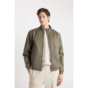 Su İtici Slim Fit Mont Ceket Dar Kesim Dik Yaka Fermuarlı Cepli Astarlı Mevsimlik Hafif İnce D1238AX24WN
